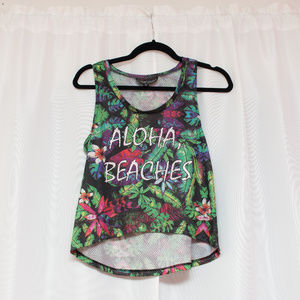 Aloha, Beaches ! floral tropical tank top crop top